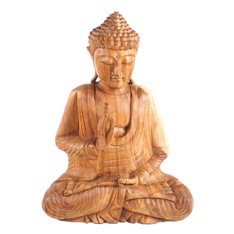 Soška dřevo Buddha Teaching 40 cm světlá