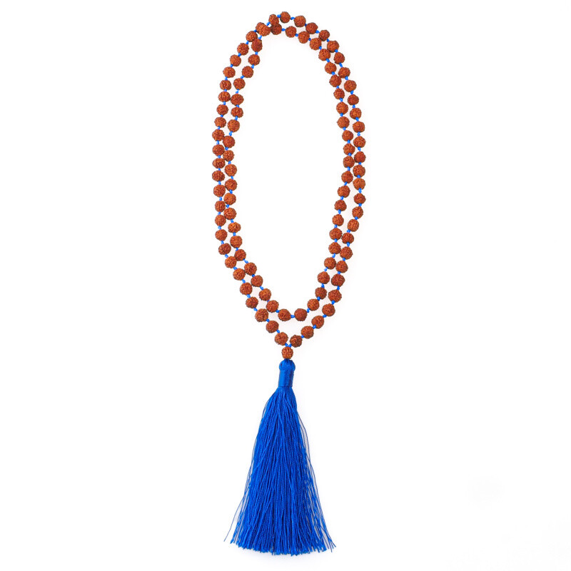 Japa Mala Rudraksha 06 mm modrá