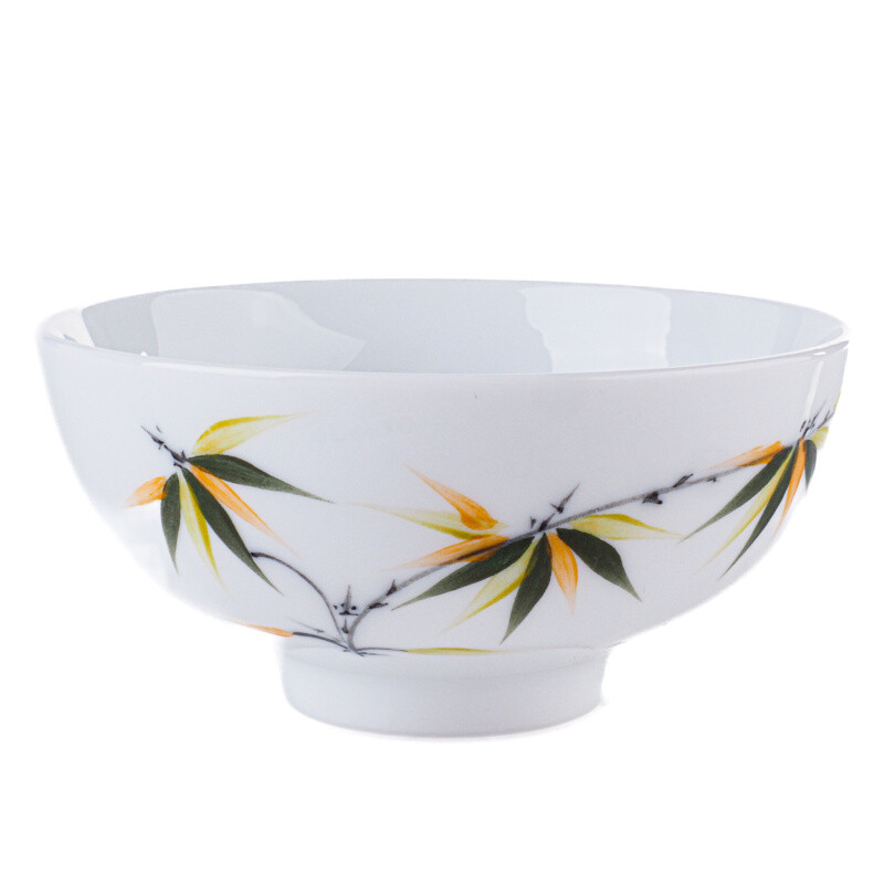 Miska porcelánová bílá zelené lístky 11,5 cm