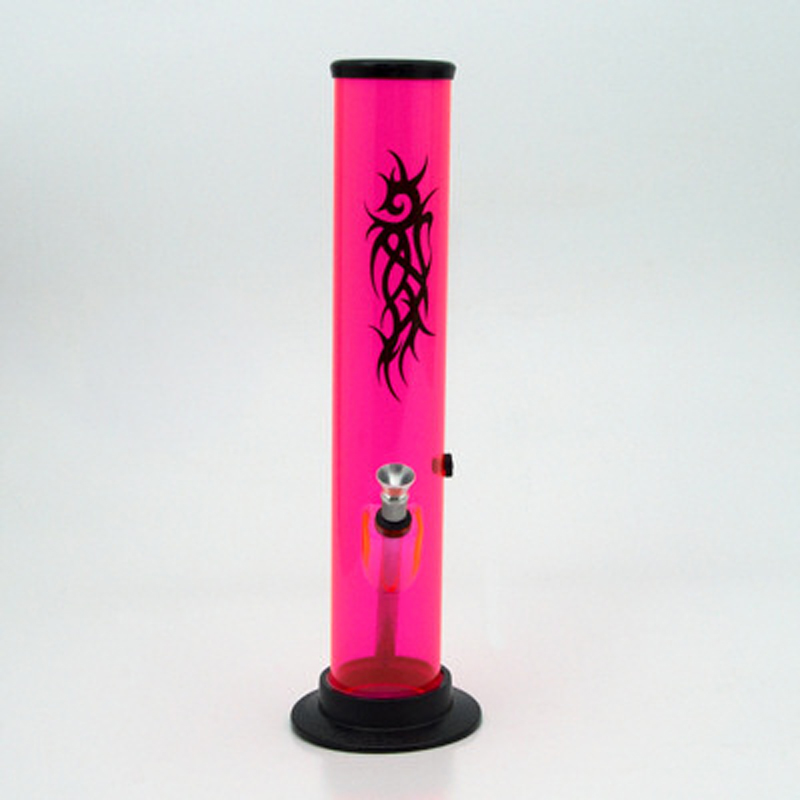 Bong acrylic Tube Tattoo UV 30 cm růžová