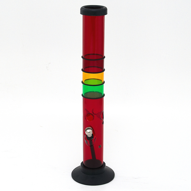 Bong acrylic Tube Rasta I. 40 cm červená