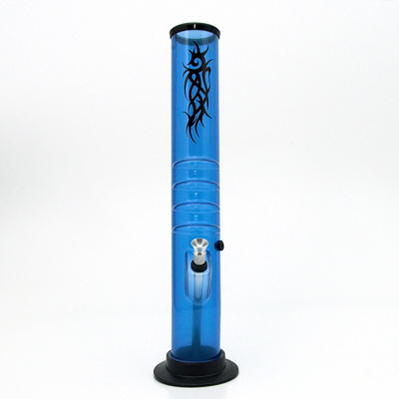 Bong acrylic Tube Tattoo UV 37 cm modrá