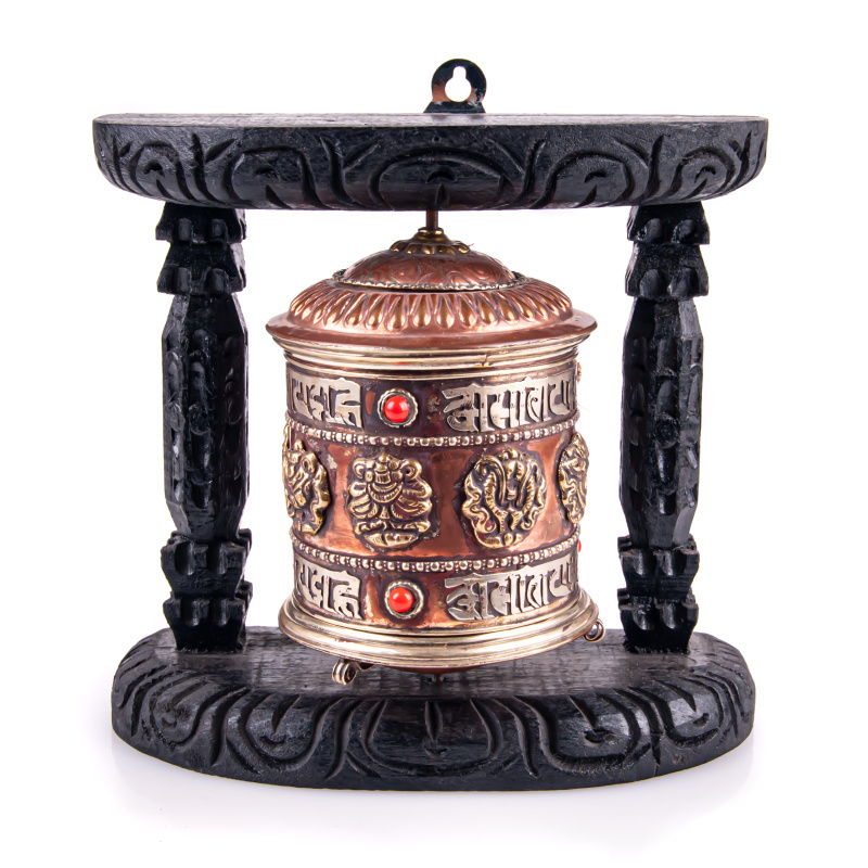 Mlýnek modlitební závěsný Tibet 1V Symbol Stone Black)