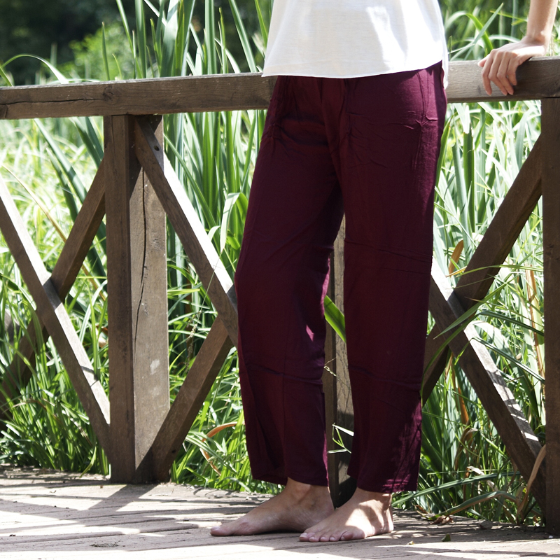 Kalhoty Yoga Bali vínová