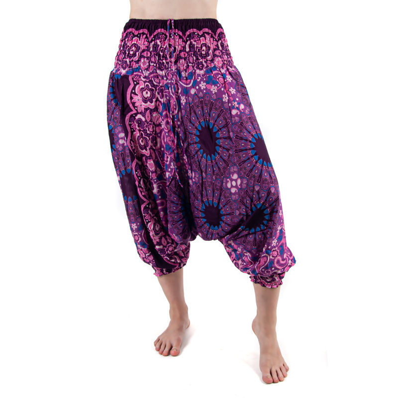 Kalhoty turecké dámské Ornament Mandala XL fialová